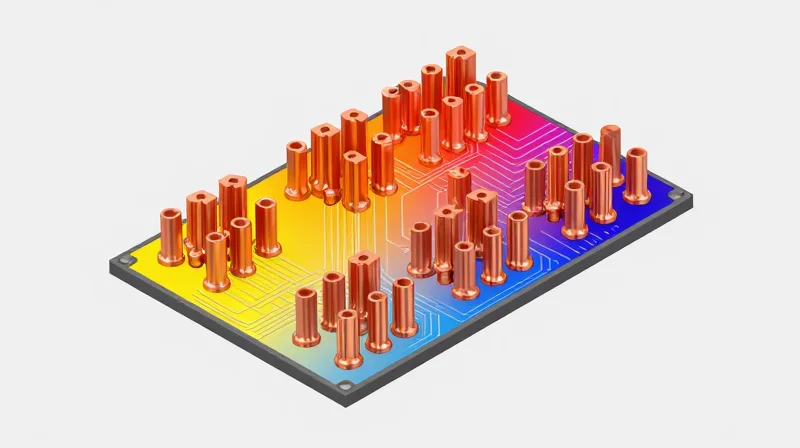 Thermal Management Through PCB Layout Thermal via arrangement to dissipate heat from processors.