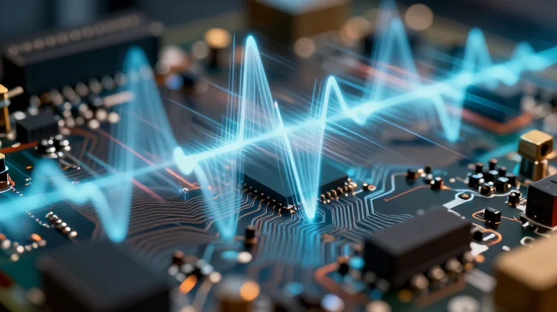 Understanding the Dynamic Environment of Flight Controllers Abstract representation of high-frequency vibration effects on an electronic circuit board