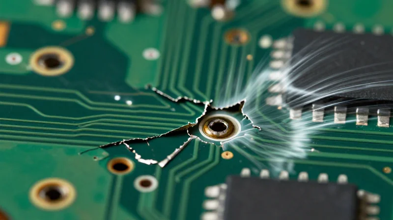 The Mechanical Challenge: Why Standard PCBs Fail in Drones Abstract representation of mechanical stress on a rigid electronic board