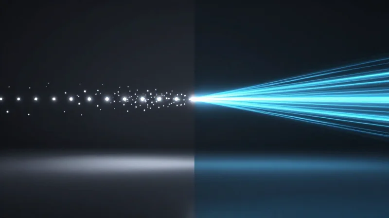 Performance Metrics: Throughput, Latency, and Scalability Side-by-side visualization of data flow showing high efficiency.
