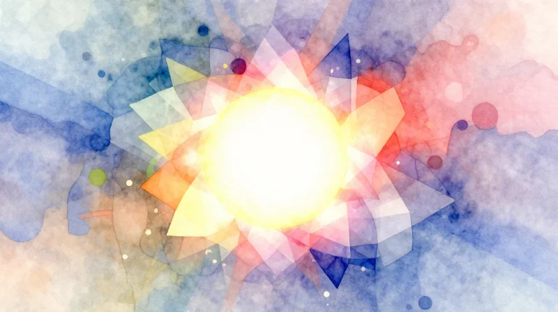 Interoperability and the Role of Matter Abstract shapes converging into a unified glowing circle.