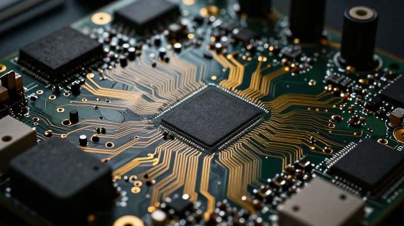 Understanding the Unique Challenges of Security Camera PCBs Top-down view of a complex HDI PCB for a security camera
