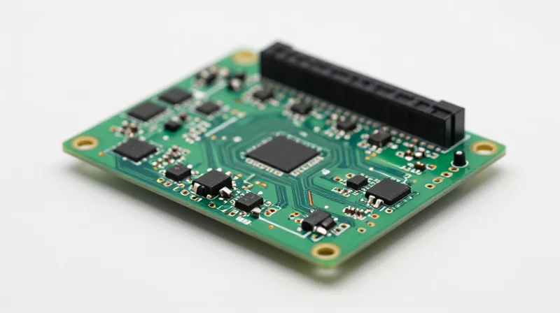 Anatomy of a Conventional Security Camera PCBA Macro view of a standard green circuit board for a security camera