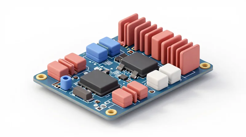 Optimizing Your Controller Layout for Maximum Heat Dissipation Isometric view of a complex motor controller circuit board with strategic heat sink placements