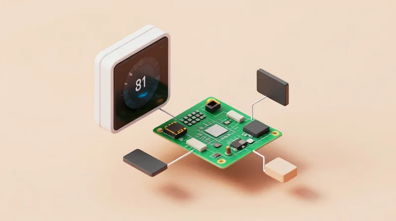 Isometric 3D representation of an organized assembly line for circuit boards