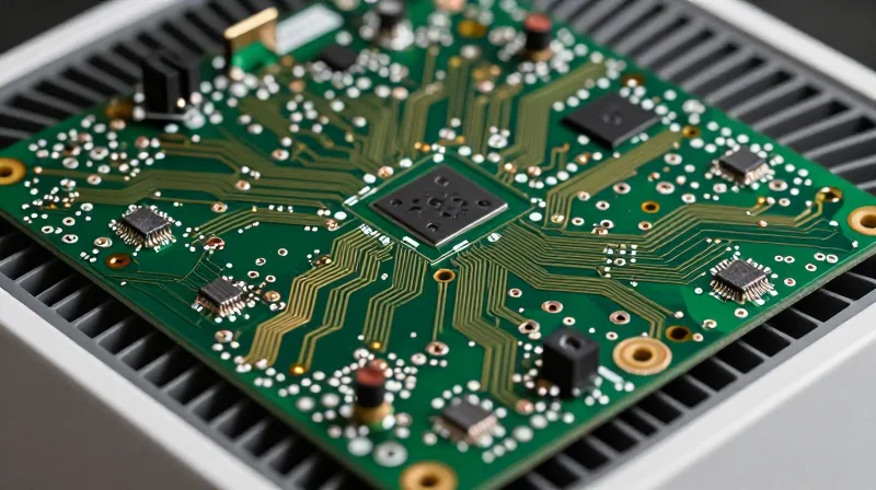 The Critical Role of the PCBA in Air Purification A close-up view of a complex electronic printed circuit board assembly powering an air purification unit.