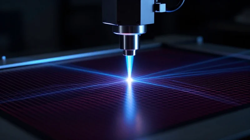 Minimizing Defects through Automated Optical Inspection (AOI) Abstract representation of high-tech manufacturing quality control inspection
