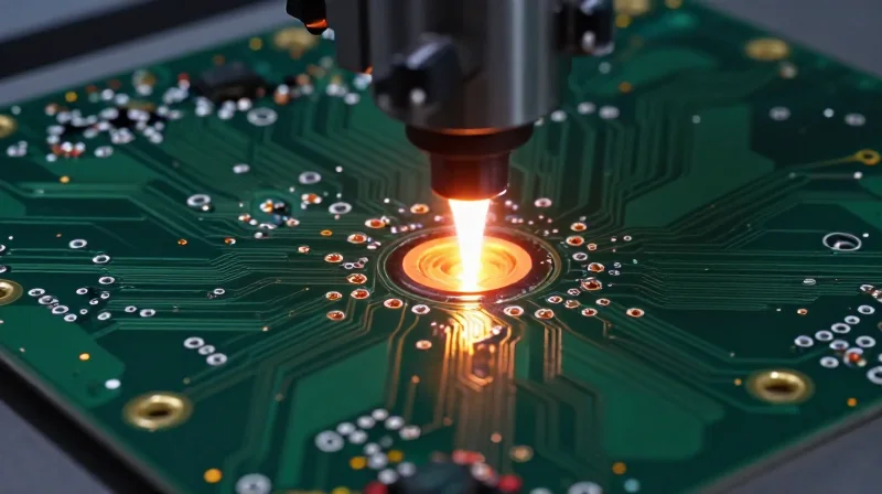 Optimizing Laser Microvia Drilling Protocols Precision laser ablation process on a circuit board