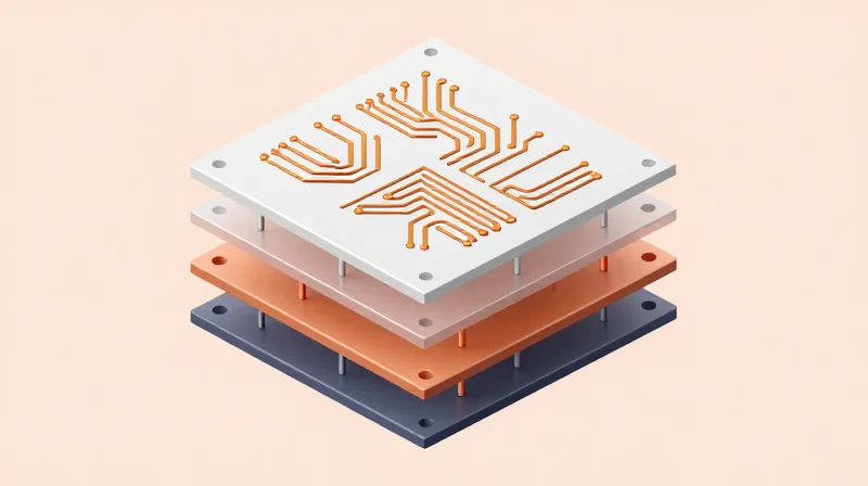 Mastering Sequential Lamination for Multi-Layer Stacks Isometric 3D view of a multi-layer HDI circuit board stackup