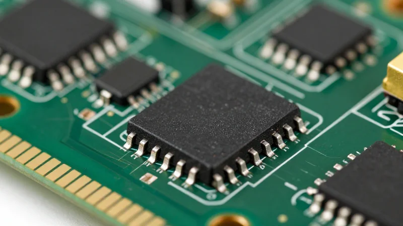 Component Selection: Beyond the Datasheet Close-up macro photography of high-quality electronic components on a PCB
