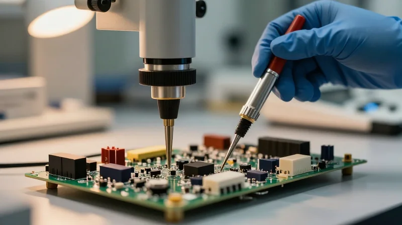Laboratory equipment performing stress testing on electronic components
