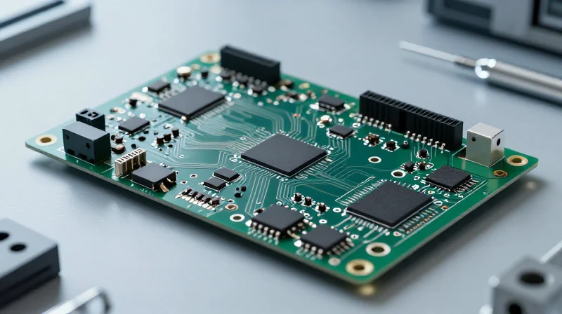 The Current State of PCBA Efficiency in Portable Power A close-up view of a modern compact PCBA board contrasted with a legacy board layout