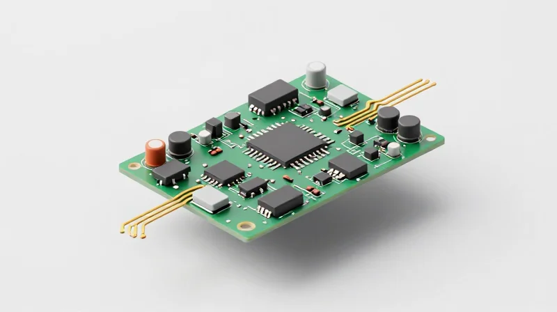 Shrinking the Footprint: Achieving Smaller PCBA Designs Isometric 3D model of a compact PCBA showing miniaturized power components.
