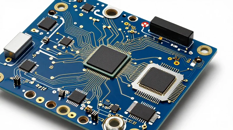 The Anatomy of a High-Security Biometric PCB A close-up view of a high-tech circuit board for a smart lock, highlighting embedded processors and security modules.