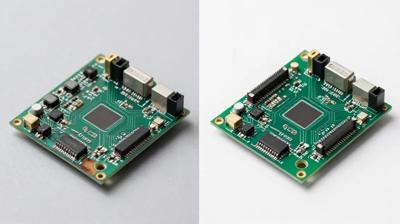 The Real Cost of Cheap Components in Security Devices Side by side comparison of a failed, corroded circuit board versus a high-quality, pristine circuit board.