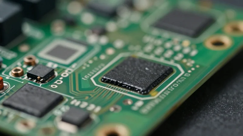 Mitigating Environmental Risks for Outdoor Access Control Macro close-up shot of a rugged, weather-sealed circuit board module in an outdoor setting.