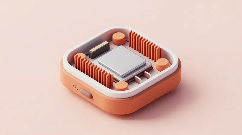 Conceptual 3D visualization showing heat distribution across a circuit board.