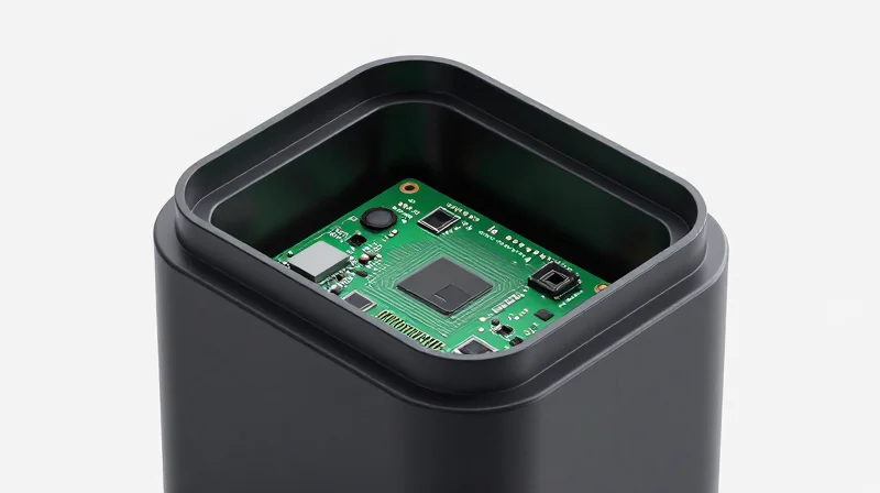 Enclosure-Compatible Layout Techniques Cross-section view showing how a PCB fits precisely inside a waterproof housing.