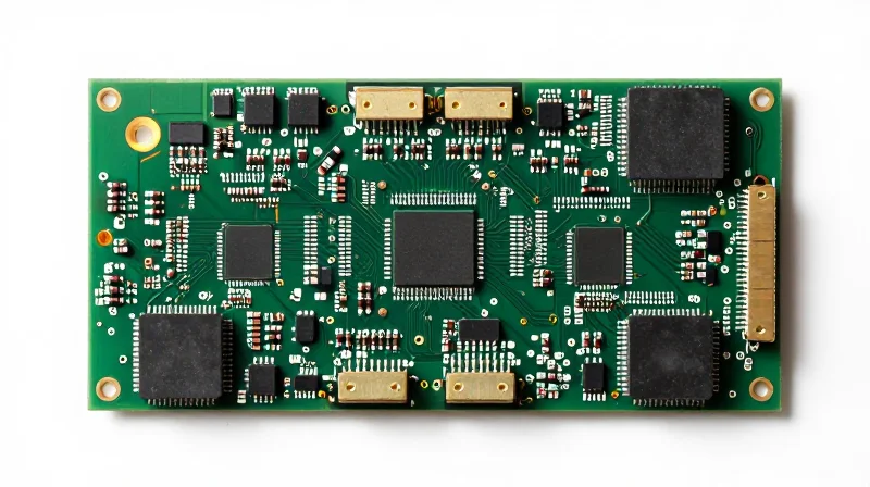 Optimizing Component Placement for Precision Assembly Top-down view of a precision-engineered circuit board with organized components.