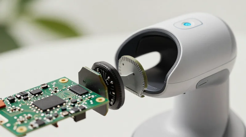 The Evolution of Pet Wearable Hardware A sleek, modern smart pet collar showing internal electronic components, transitioning from bulky to compact design.