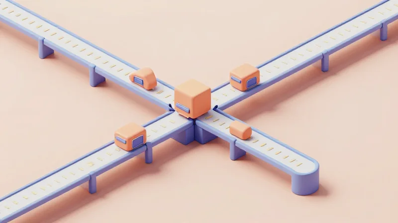 Calculating Your ROI: From Prototype to Production Isometric 3D view of an automated manufacturing line showing clean modules and systematic workflow.
