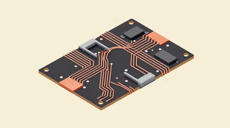 Isometric 3D model showing the integration of PCB technology and busbar systems