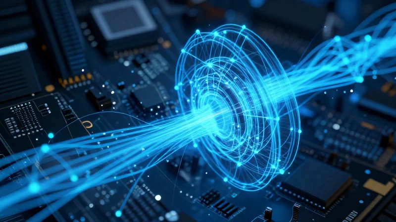 Navigating EMC Standards for Electrically Noisy Environments Abstract visualization of electromagnetic interference shielding on a high-tech circuit board.