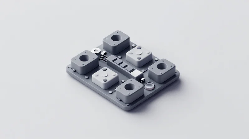 Material Selection for Harsh Environmental Conditions Conceptual 3D rendering of durable materials used in harsh industrial conditions for PLC hardware.