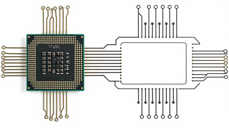 Trace Routing and Signal Integrity in Digital and Analog Sections Top down view of a PCB clearly divided into two separate sections by an isolation barrier