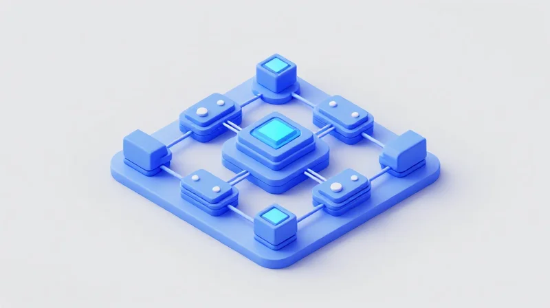 The Evolution from Legacy to Industry 4.0 PLC Architectures Isometric 3D representation showing the evolution from a single monolithic industrial controller block to a modular, decentralized network of interconnected units.