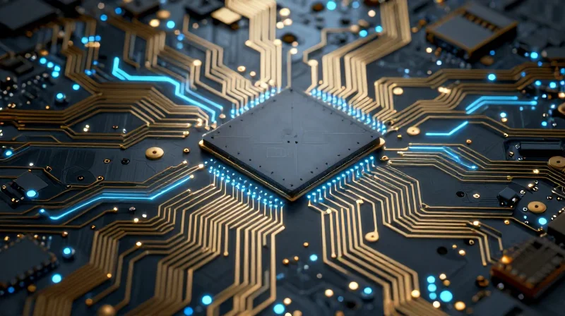 Precision Engineering and Signal Integrity Abstract representation of clean signal paths on a circuit board