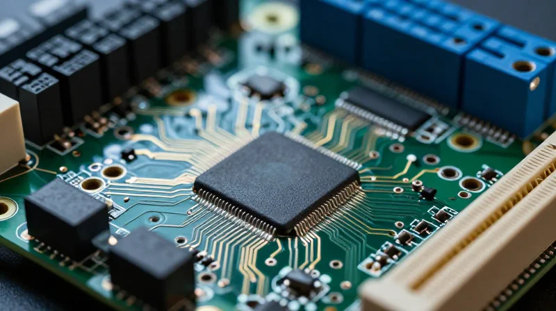 Understanding the High-Current Design Paradigm A close-up view of a high-reliability UPS printed circuit board showing dense components and robust power pathways.