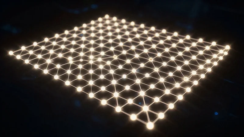 Understanding Wide-Bandgap Semiconductors 3D visualization of molecular grid for wide-bandgap semiconductors