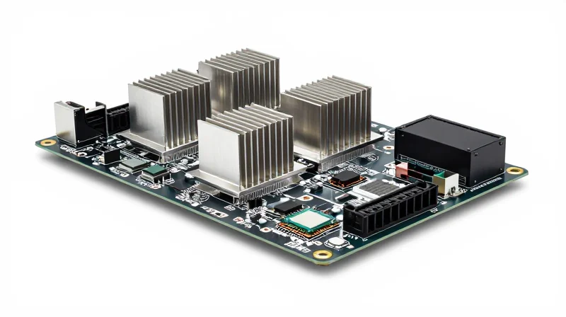 Thermal Management and Environmental Resilience Thermal management components on an industrial PCBA