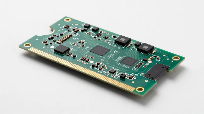 Anatomy of a High-Precision PCBA Upgrade A clean, modern high-precision PCBA showing intricate gold-plated traces and advanced electronic components on a professional workstation.