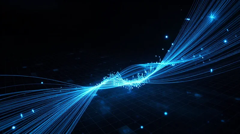 Optimizing Signal Processing for Precision Machining Abstract representation of clean signal processing, with glowing light streams moving through a digital grid without noise.