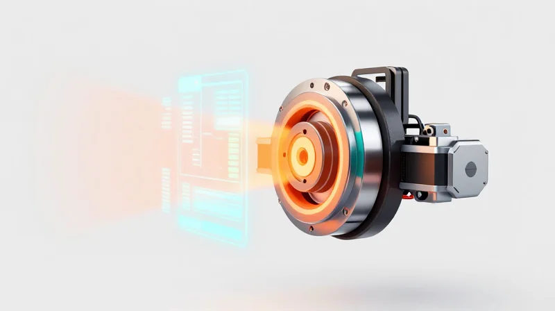 Predictive Maintenance and Self-Diagnostic Capabilities Conceptual representation of thermal sensors detecting machine stress.