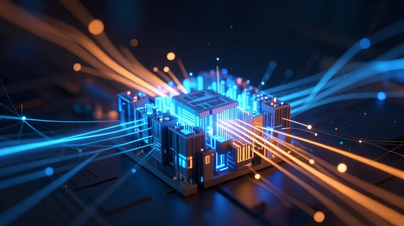 Testing Protocols for IIoT Devices Abstract visualization of data and testing streams