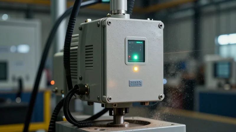 Understanding the Demands of Industrial Environments A close-up of a rugged industrial sensor node operating in a dusty, high-heat factory setting