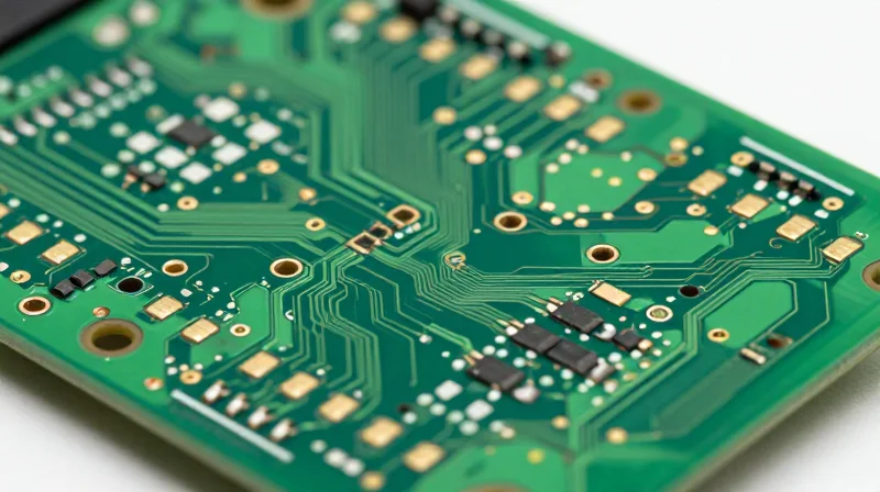 The Limitations of Legacy PCB Methodologies A close-up view of a rigid industrial circuit board showing signs of thermal stress and structural constraints.
