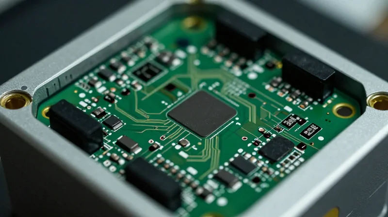 The Critical Importance of DFM in Metering Applications A high-precision industrial PCB for smart grid metering, showcasing complex electronic components on a professional circuit board.