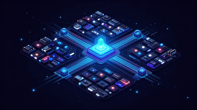The Role of Edge Computing in Energy Management Decentralized grid intelligence represented by glowing nodes