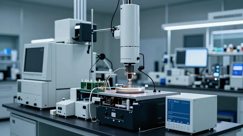 Quality Assurance: From Raw Material to Finished Assembly A sterile laboratory environment where an electronic component is being tested.