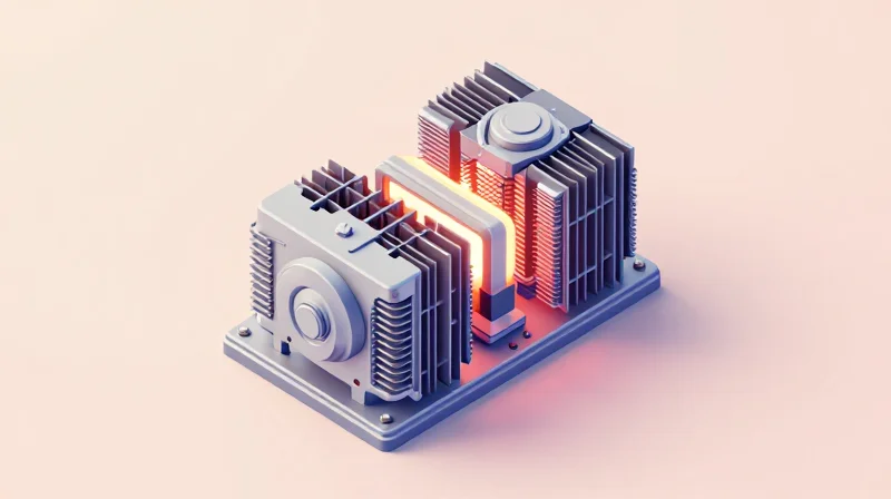 Reliability and Thermal Management in High-Load Environments Isometric view of cooling systems for industrial electronic components