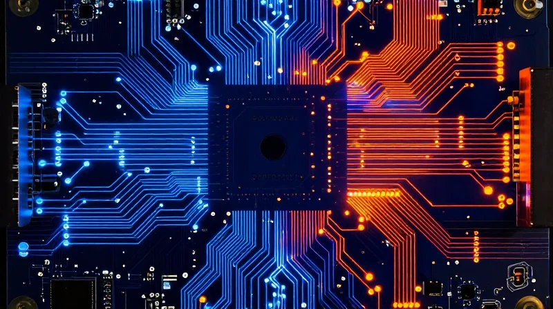 Thermal Management Challenges in Compact PCB Layouts Heat map visualisation of a compact PCB showing thermal distribution