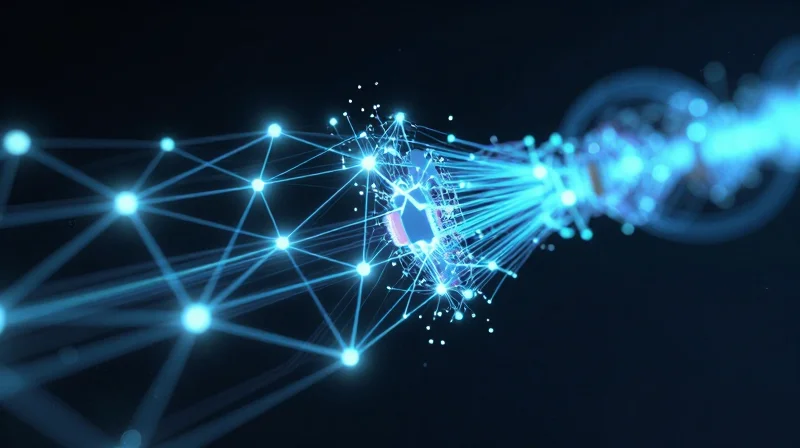Future Trends: Edge Computing and RFID Synergy Abstract representation of edge computing nodes communicating with RFID tags