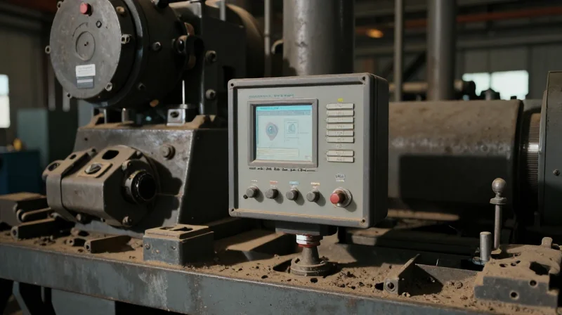 The Anatomy of a Failure: Why Industrial Environments Demand Specialized PCBs An industrial HMI panel mounted on heavy machinery in a factory with harsh lighting