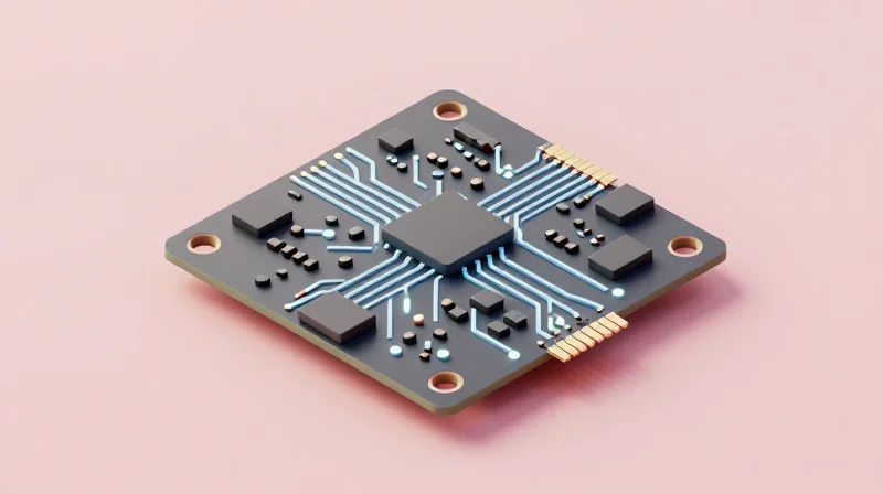 Emerging PCB-Based PDU Technologies: Precision and Compactness Isometric 3D render of a rigid-flex PCB power board with modular interconnects.
