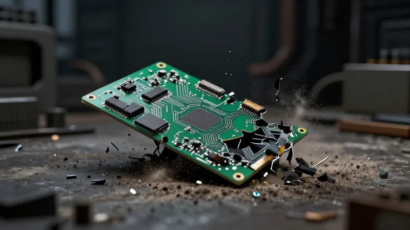 The Hidden Costs of Off-the-Shelf PCB Solutions Conceptual image representing hardware failure and system breakdown