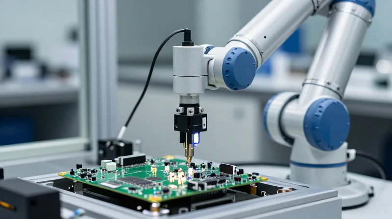 Design for Assembly (DFA): Ensuring Manufacturability Robotic pick and place machine installing components on a dense board